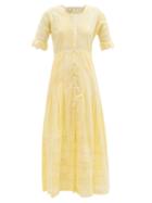 Matchesfashion.com Loveshackfancy - Edie Tie-dyed Cotton Poplin Maxi Dress - Womens - Yellow