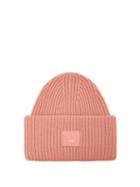 Matchesfashion.com Acne Studios - Pansy N Face Ribbed Knit Wool Beanie Hat - Womens - Pink