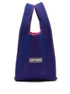 Lastframe - Market Small Two-tone Ribbed-knit Tote Bag - Womens - Navy Pink