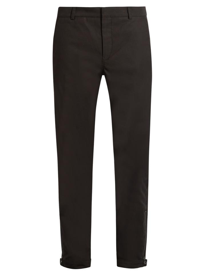 Lanvin Zip-cuff Cotton-drill Biker Trousers