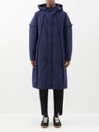 Homme Pliss Issey Miyake - Frame Hooded Technical-shell Coat - Mens - Navy