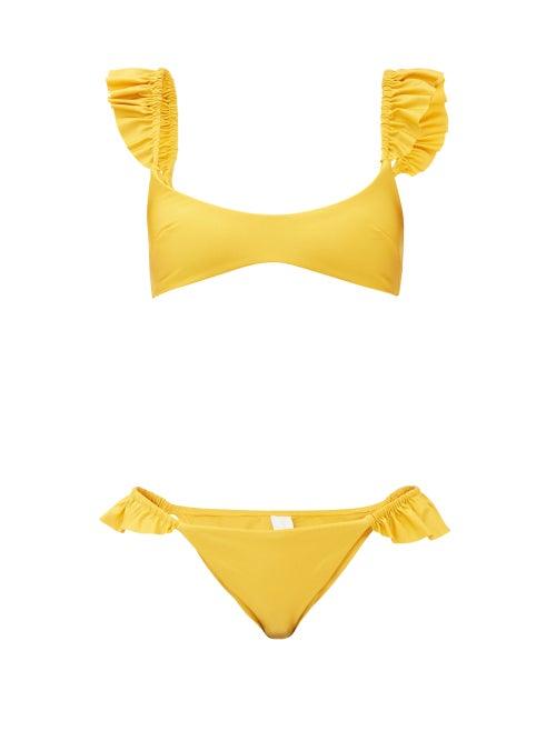 Matchesfashion.com Zimmermann - Bonita Frilled-strap Bikini - Womens - Yellow
