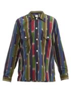 Matchesfashion.com South2 West8 - Striped Cotton-poplin Shirt - Mens - Navy
