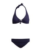 Matchesfashion.com Melissa Odabash - Brussels Halterneck Underwired Bikini - Womens - Navy