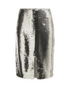 Matchesfashion.com Ganni - Sonora Sequinned Pencil Skirt - Womens - Silver