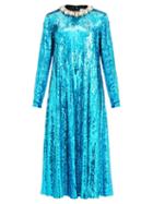 Matchesfashion.com Gucci - Crystal-collar Sequined Midi Dress - Womens - Blue