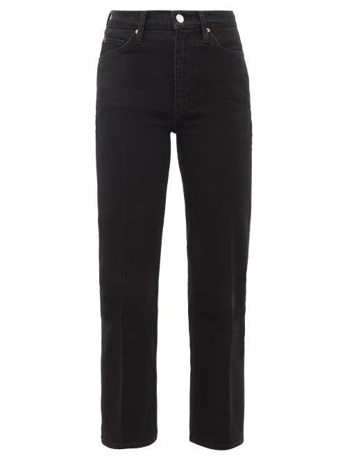Re/done - 70s High-rise Cropped Bootcut Jeans - Womens - Black