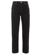 Re/done - 70s High-rise Cropped Bootcut Jeans - Womens - Black