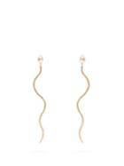 Matchesfashion.com Jacquie Aiche - 14kt Gold & Moonstone Snake Earrings - Womens - Gold