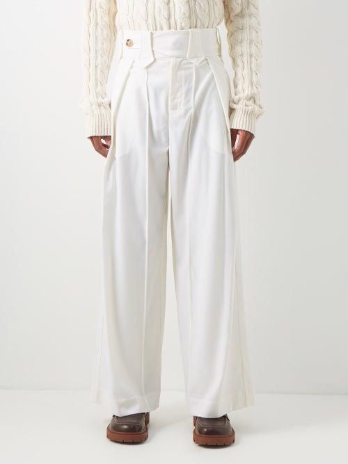 S.s. Daley - Dominic High-rise Pleated Wool-twill Trousers - Mens - Cream