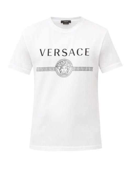 Mens Rtw Versace - Medusa-print Cotton-jersey T-shirt - Mens - White