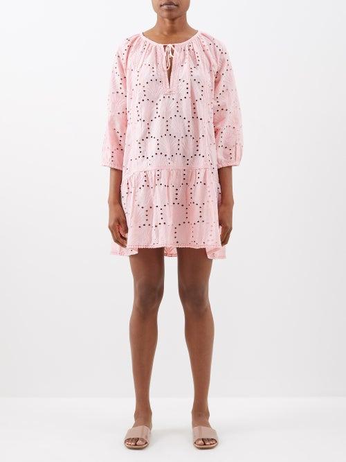 Melissa Odabash - Ashley Broderie-anglaise Cotton Dress - Womens - Rose