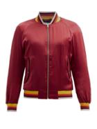 Matchesfashion.com Casablanca - Embroidered Silk Bomber Jacket - Mens - Red
