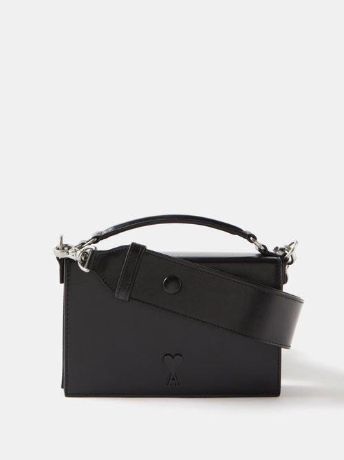 Ami - Ami De Caur-logo Leather Cross-body Bag - Mens - Black