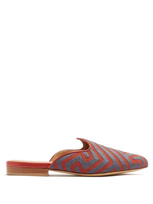 Matchesfashion.com Le Monde Beryl - X Mola Sasa Backless Slipper Shoes - Womens - Orange Multi