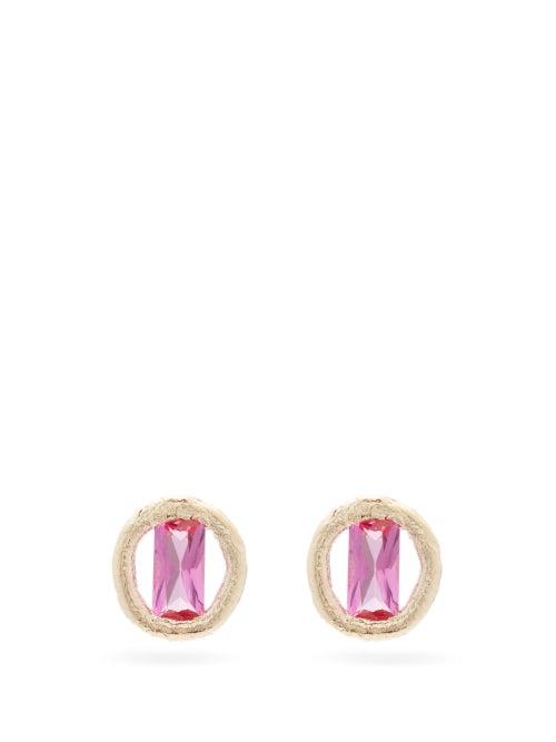 Matchesfashion.com Bleue Burnham - Saffron Sapphire & Gold Single Earring - Mens - Gold