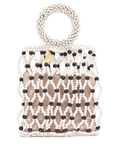 Matchesfashion.com Rosantica By Michela Panero - Jules Beaded Clutch Bag - Womens - Black White