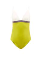 Casa Raki - Maggie Colour-block Recycled-fibre Swimsuit - Womens - Green White