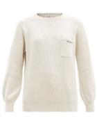 Matchesfashion.com Brunello Cucinelli - Rib-knit Cotton Sweater - Womens - Ivory