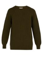 Matchesfashion.com Officine Gnrale - Crew Neck Wool Sweater - Mens - Khaki