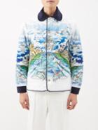 Casablanca - Logo-print Diamond-quilted Shell Jacket - Mens - Blue Multi