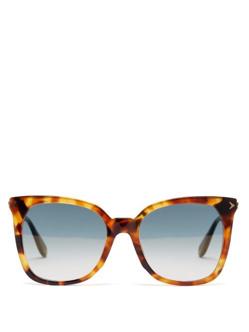 Matchesfashion.com Givenchy - Oversized Square Frame Sunglasses - Womens - Tortoiseshell