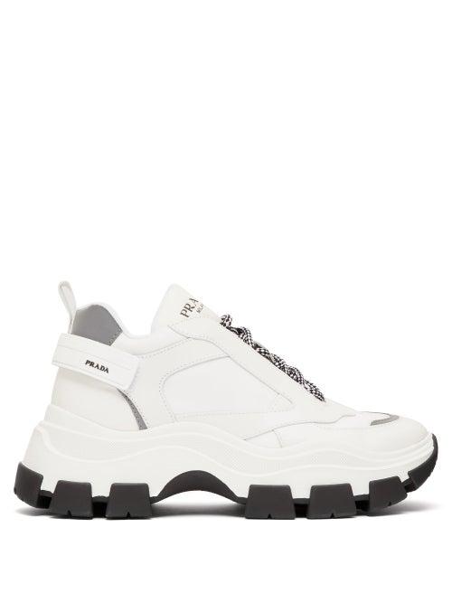 Matchesfashion.com Prada - Pegasus Leather Trainers - Mens - White Black