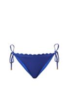 Matchesfashion.com Heidi Klein - Amoudi Bay Scalloped Bikini Briefs - Womens - Blue