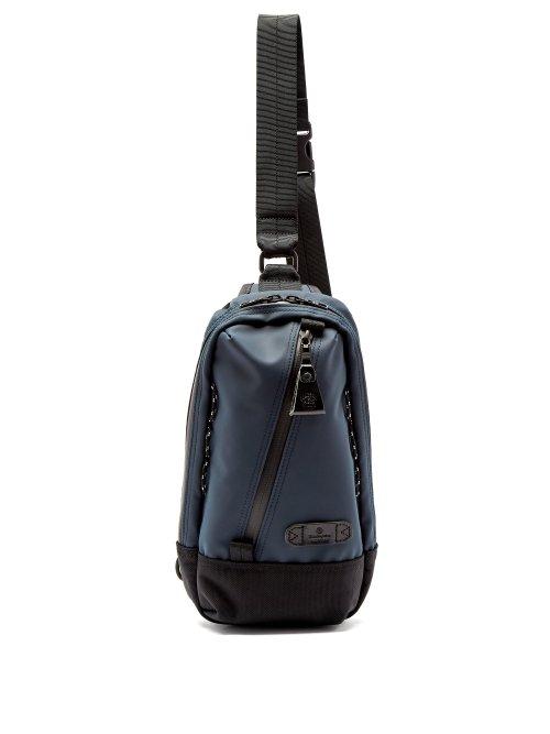 Matchesfashion.com Master-piece - Slick Leather Trimmed Cross Body Bag - Mens - Navy