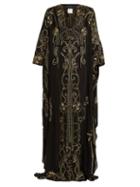 Matchesfashion.com Dundas - Embroidered Double Silk Georgette Gown - Womens - Black
