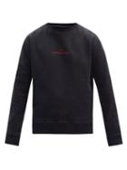 Matchesfashion.com Maison Margiela - Logo-embroidered Cotton-jersey Sweatshirt - Mens - Black