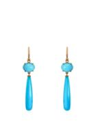 Irene Neuwirth 18kt Gold, Diamond & Kingman Turquoise Earrings