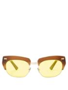 Matchesfashion.com Acne Studios - Isabella Square Frame Sunglasses - Womens - Yellow Multi
