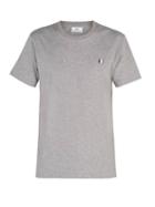 Matchesfashion.com Ami - Logo Embroidered Cotton T Shirt - Mens - Grey