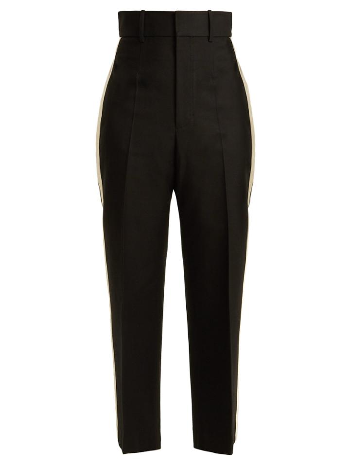 Helmut Lang Silk-trimmed Crepe Trousers