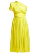 Matchesfashion.com No. 21 - One Shoulder Silk Chiffon Dress - Womens - Yellow