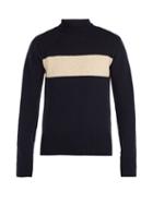 Matchesfashion.com Oliver Spencer - Talbot Wool Roll Neck Sweater - Mens - Navy Multi