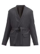 Matchesfashion.com Lemaire - Double-breasted Canvas Blazer - Mens - Dark Grey