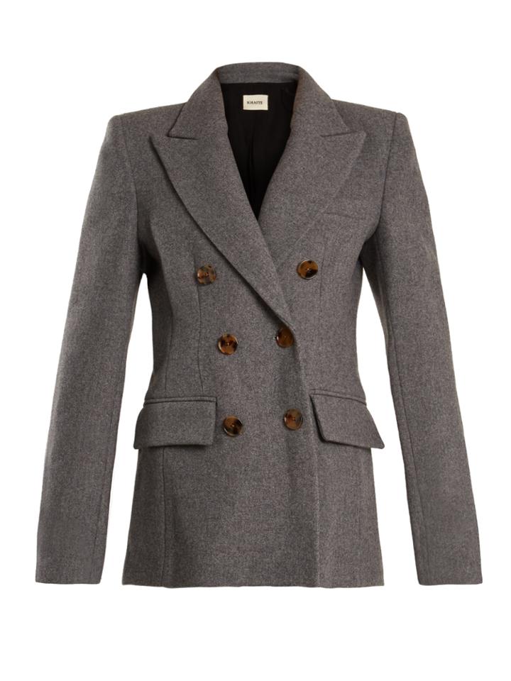 Khaite Darla Peak-lapel Double-breasted Wool Jacket