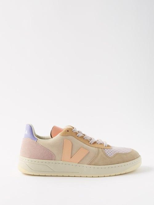 Veja - V-10 Suede Trainers - Womens - Peach