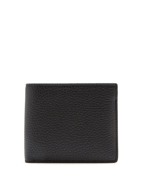 Matchesfashion.com Maison Margiela - Four-stitched Grained-leather Bifold Wallet - Mens - Black