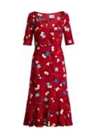 Matchesfashion.com Erdem - Glenys Hideko Print Jersey Dress - Womens - Pink Print