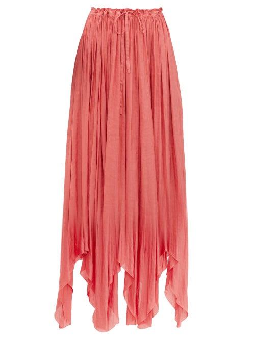 Matchesfashion.com Ann Demeulemeester - Ariana Pleated Satin Maxi Skirt - Womens - Pink
