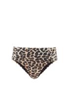 Matchesfashion.com Ganni - High Rise Leopard Print Bikini Briefs - Womens - Leopard