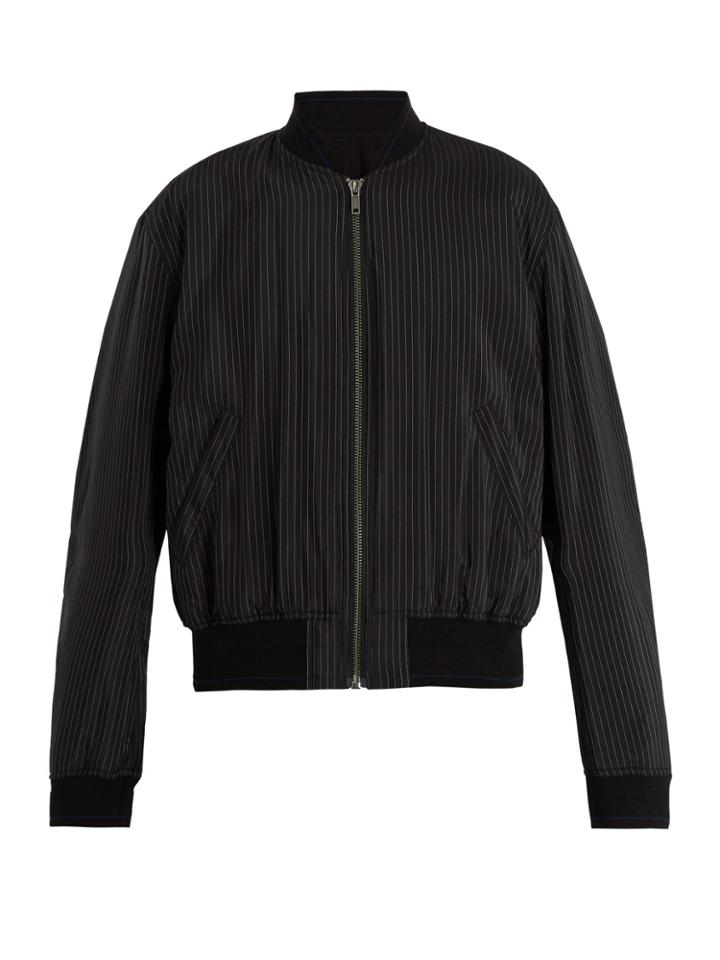 Haider Ackermann Pinstriped Shell Bomber Jacket