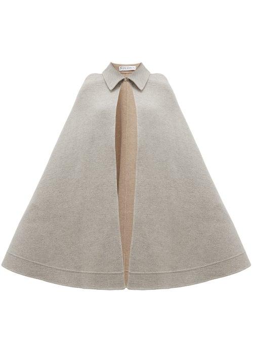 Matchesfashion.com Jw Anderson - Wool Blend Cape - Womens - Light Grey