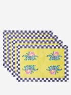 Lisa Corti - Set Of Four Tiles Cotton-canvas Placemats - Womens - Yellow Multi