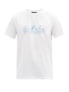 Matchesfashion.com A.p.c. - Bobby Logo-print Cotton-jersey T-shirt - Mens - Blue White