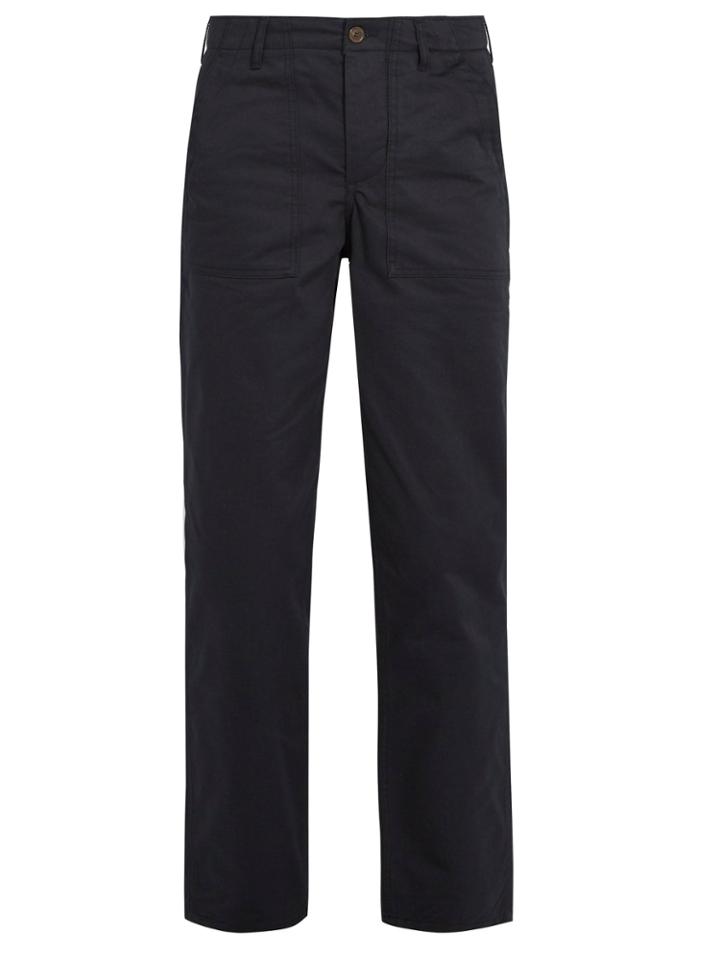 Maison Kitsuné Straight-leg Cotton-twill Trousers