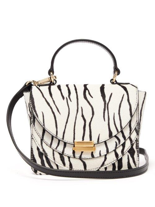 Matchesfashion.com Wandler - Luna Mini Zebra Print Calf Hair Cross Body Bag - Womens - Black White